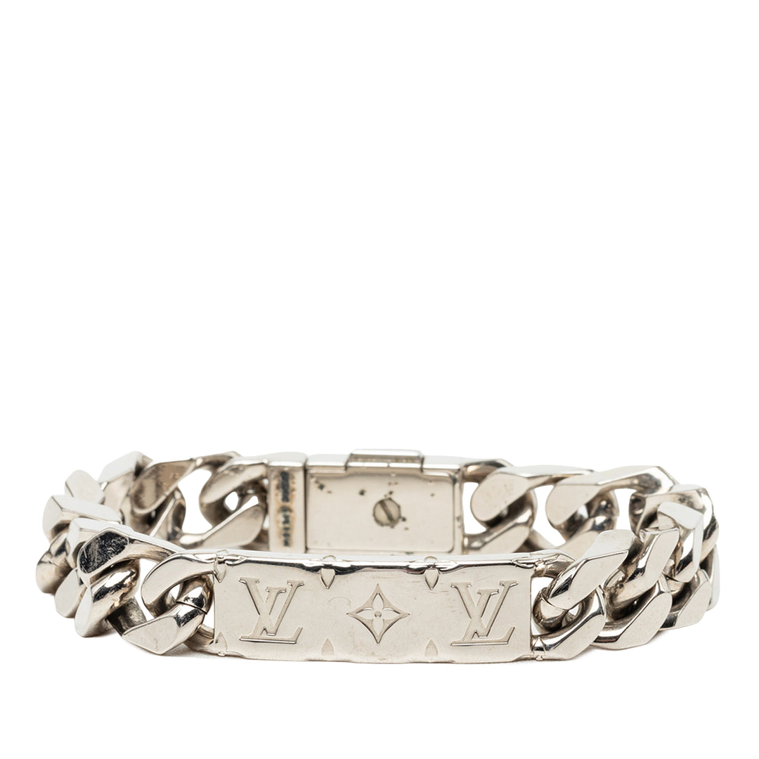 Louis Vuitton Brass Chaîne Link Bracelet Monogram Argenté – vue principale – GABY PARIS