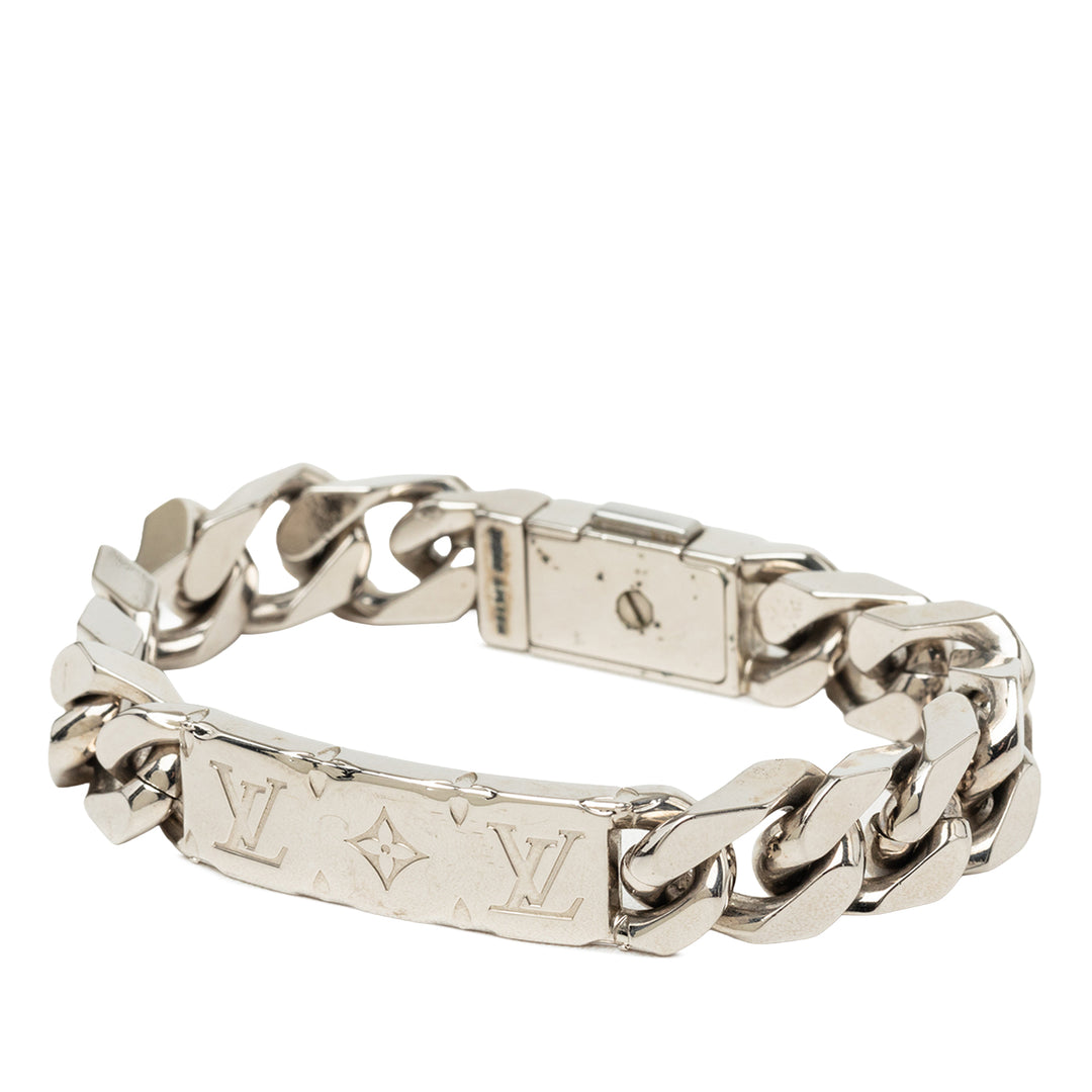 Louis Vuitton Brass Chaîne Link Bracelet Monogram Argenté – vue 2 – GABY PARIS