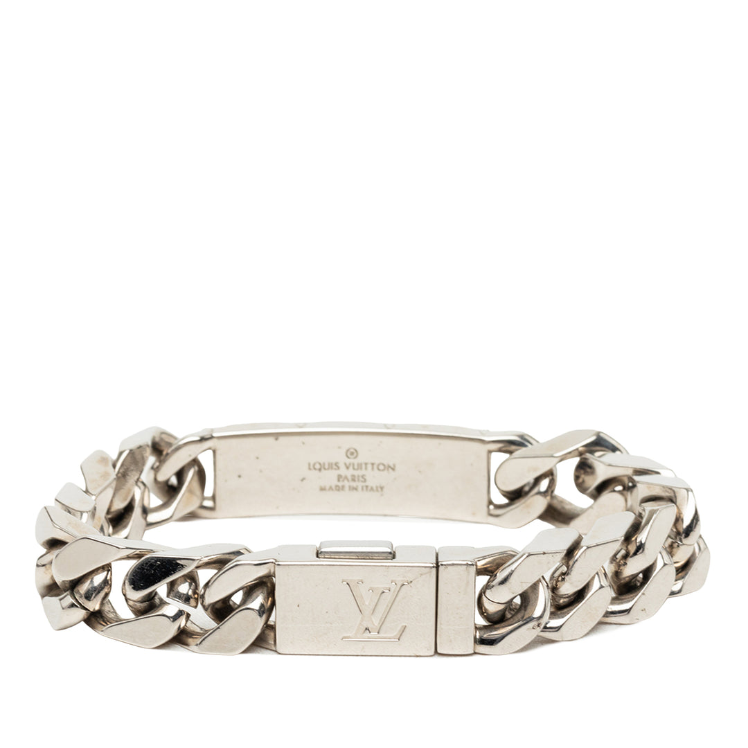 Louis Vuitton Brass Chaîne Link Bracelet Monogram Argenté – vue 3 – GABY PARIS