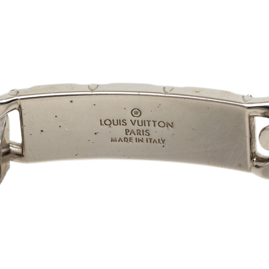 Louis Vuitton Brass Chaîne Link Bracelet Monogram Argenté – vue 4 – GABY PARIS