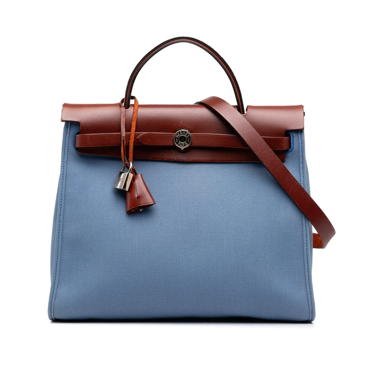 Hermès Herbag Zippé 31 Bleu – vue principale – GABY PARIS