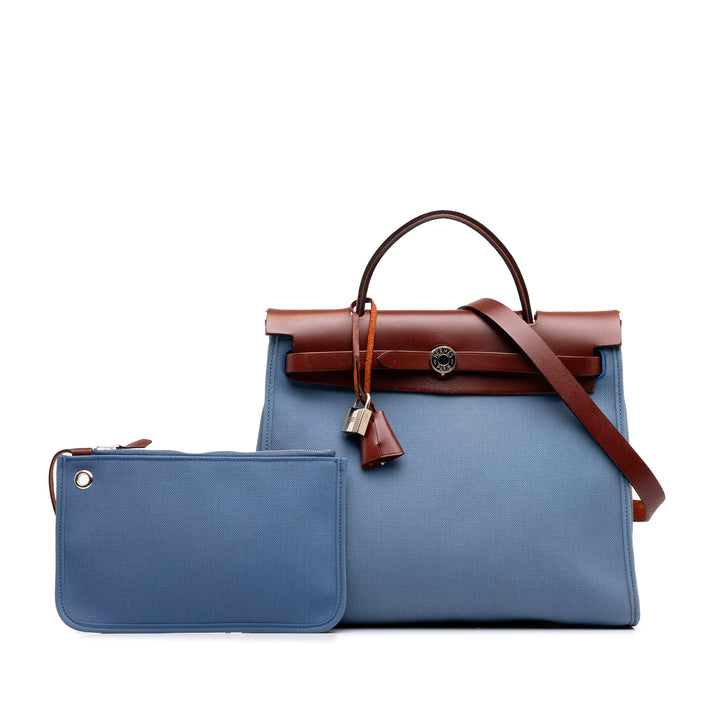 Hermès Herbag Zippé 31 Bleu – vue 7 – GABY PARIS