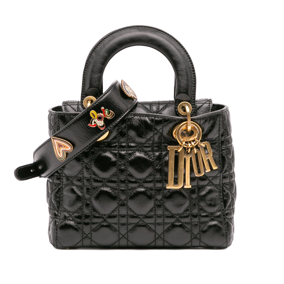 Small Crinkled Patent Cannage My ABCDior Lady Dior Black - Gaby Paris
