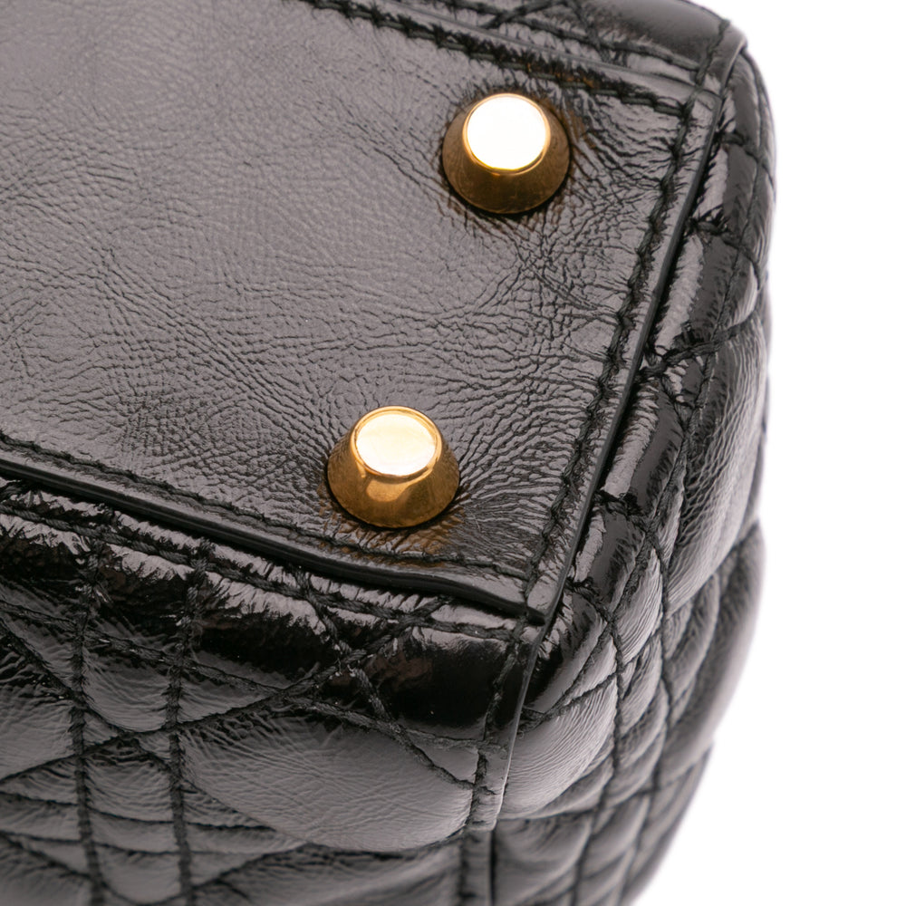 Small Crinkled Patent Cannage My ABCDior Lady Dior Black - Gaby Paris