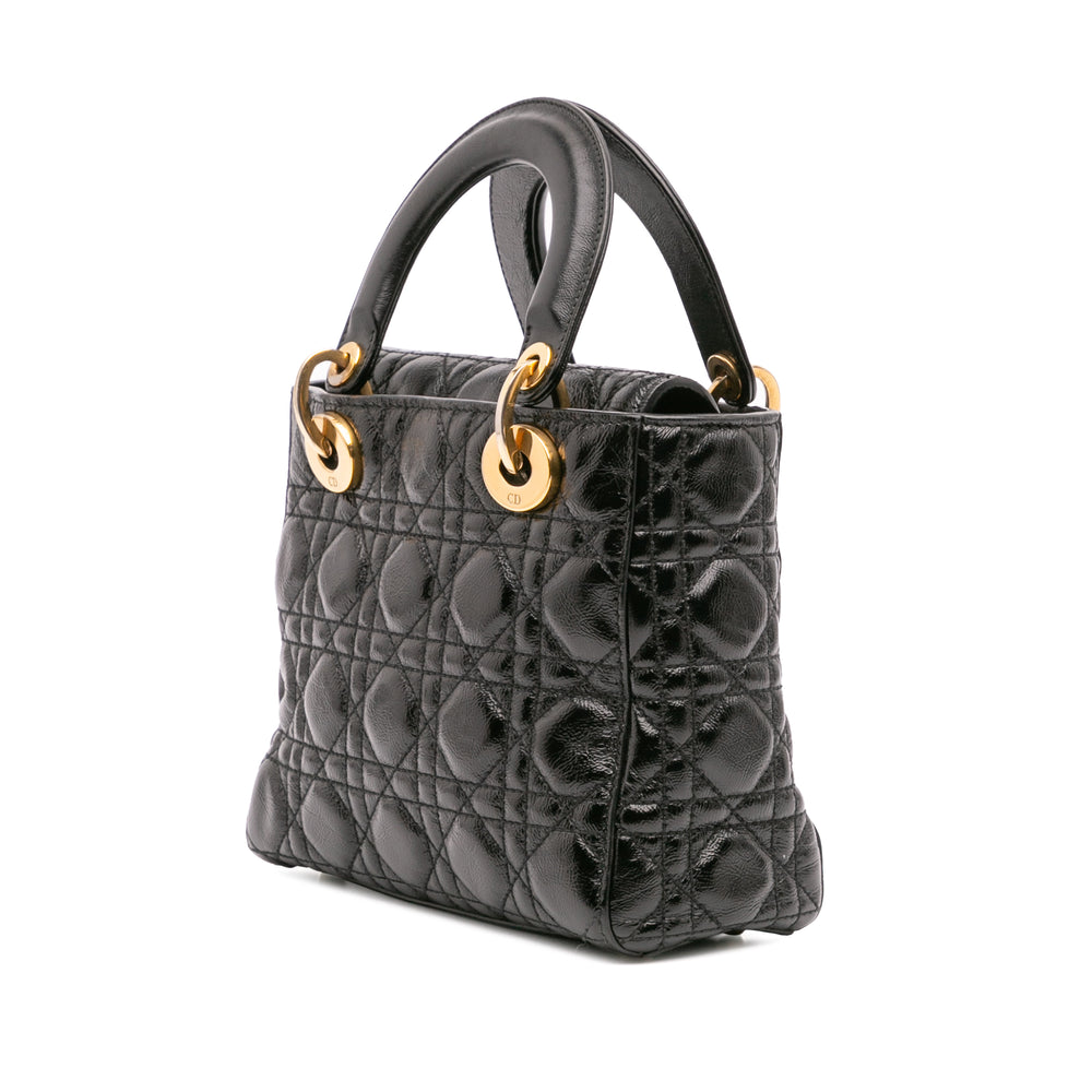Small Crinkled Patent Cannage My ABCDior Lady Dior Black - Gaby Paris