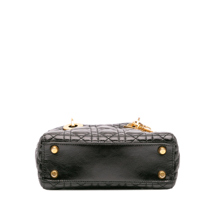 Small Crinkled Patent Cannage My ABCDior Lady Dior Black - Gaby Paris