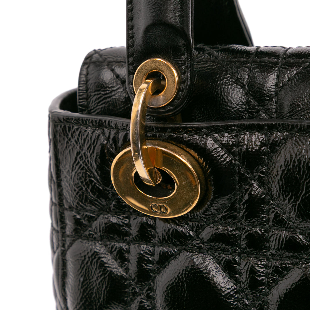 Small Crinkled Patent Cannage My ABCDior Lady Dior Black - Gaby Paris