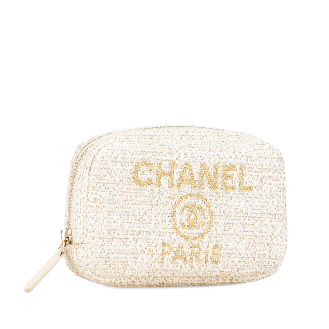 Tweed Deauville Cosmetic Pouch White - Gaby Paris