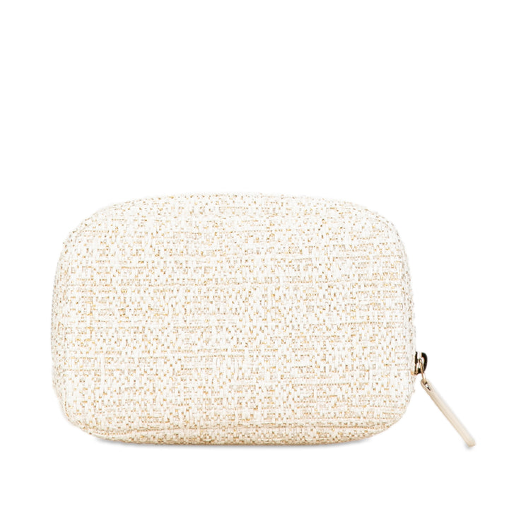 Tweed Deauville Cosmetic Pouch White - Gaby Paris