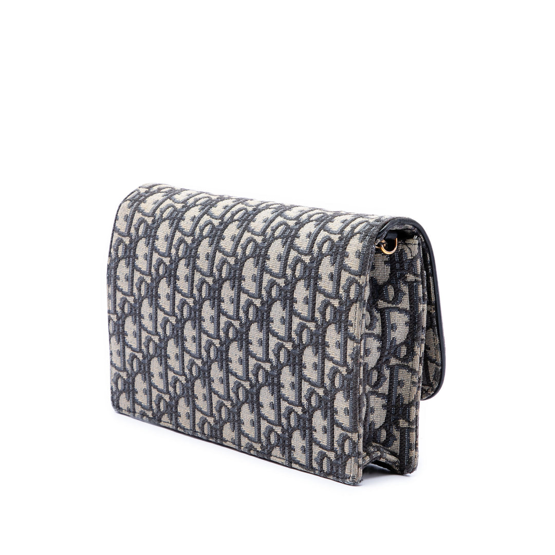 Saddle Pochette Wallet on Chain Oblique Bleu