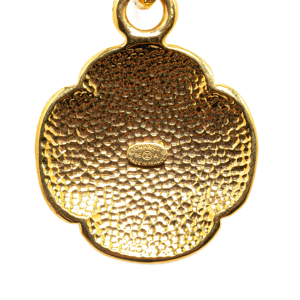 Chanel Gold Plated CC Medallion Clover Necklace Gold - GABY PARIS