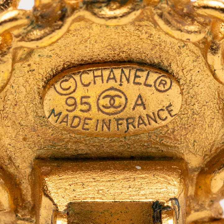 Chanel plaqué CC Rond Clip On Boucles d’oreilles