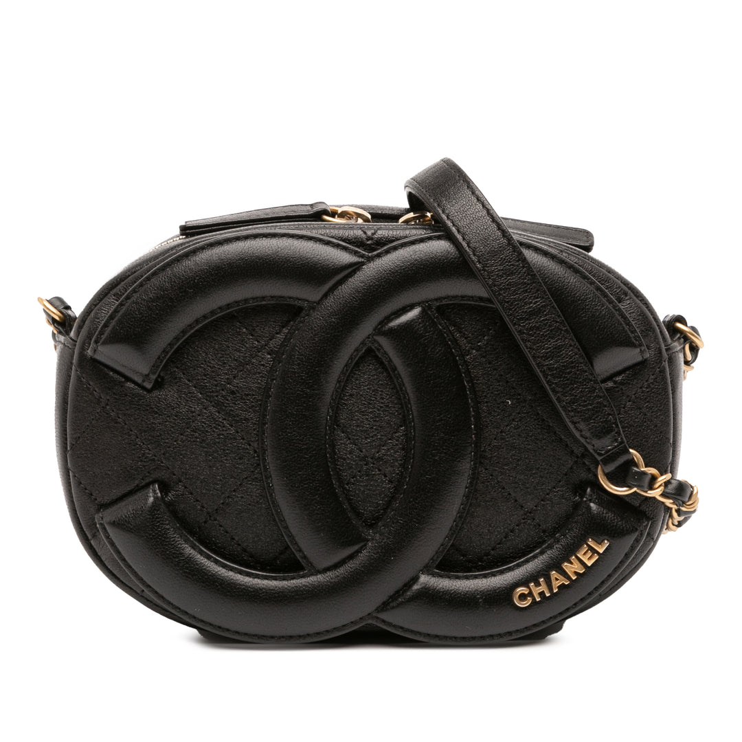CC Quilted Lambskin Coco Midnight Camera Bag Black - Gaby Paris