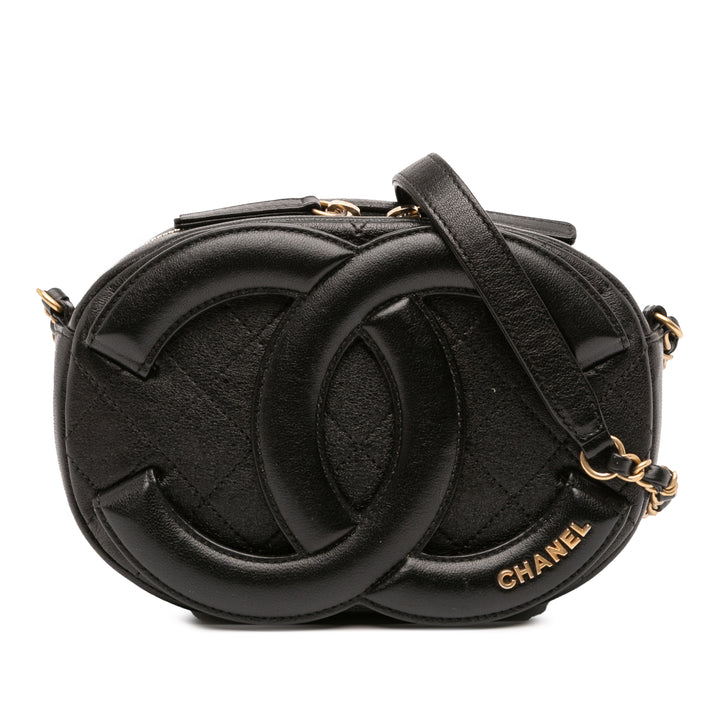 CC Quilted Lambskin Coco Midnight Camera Bag Black - Gaby Paris