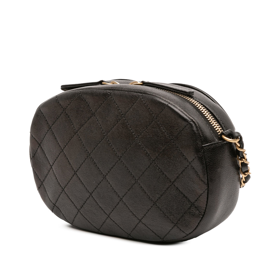CC Quilted Lambskin Coco Midnight Camera Bag Black - Gaby Paris