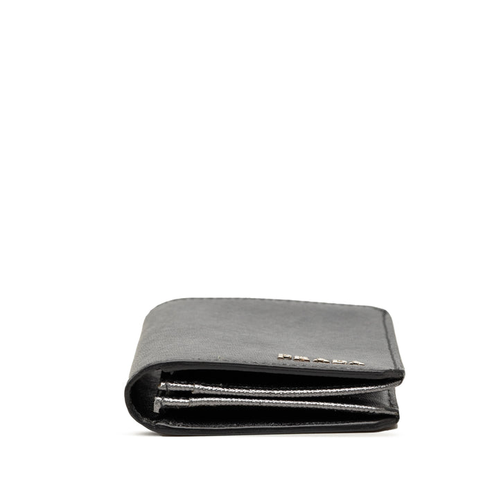 Deux volets Porte-cartes Saffiano Noir