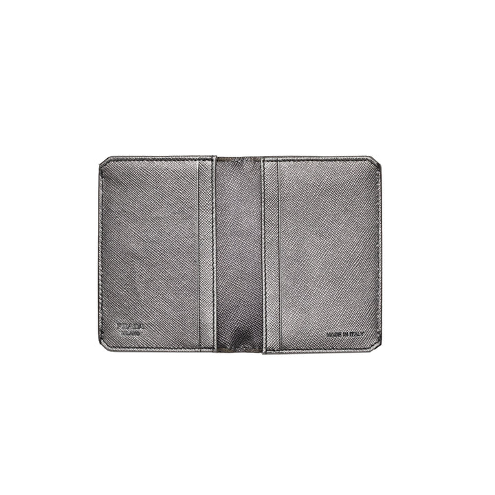 Deux volets Porte-cartes Saffiano Noir
