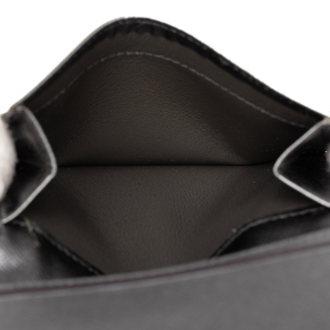 Deux volets Porte-cartes Saffiano Noir