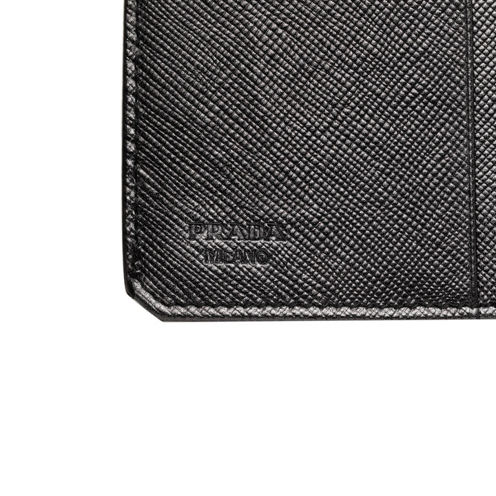 Deux volets Porte-cartes Saffiano Noir