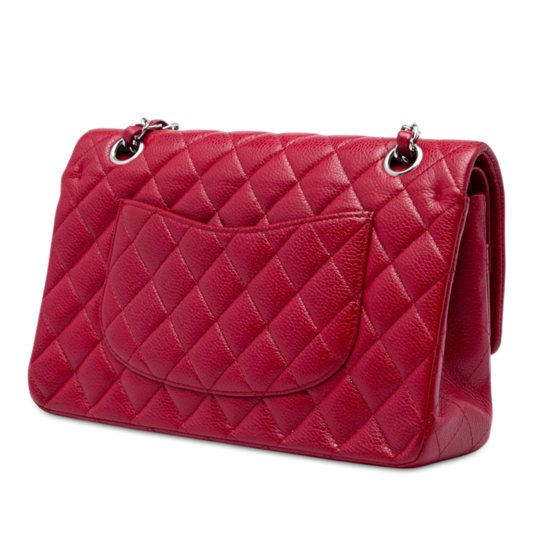 Chanel Sac porté épaule Classic Double rabat Moyen Cuir caviar Rouge – vue 2 – GABY PARIS