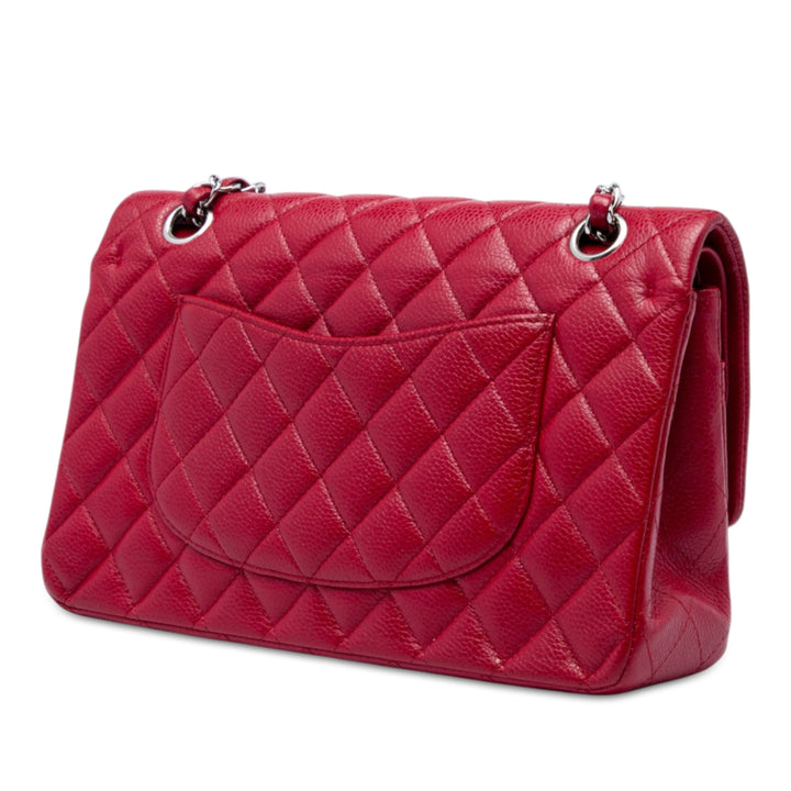 Chanel Sac porté épaule Classic Double rabat Moyen Cuir caviar Rouge – vue 2 – GABY PARIS