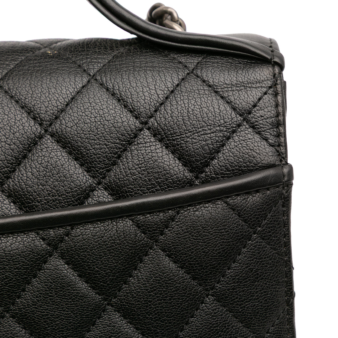 Chanel Matelassé CC University à rabat Moyen Cuir de chèvre