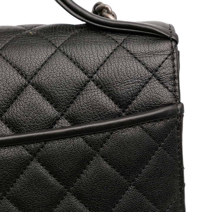 Chanel Matelassé CC University à rabat Moyen Cuir de chèvre