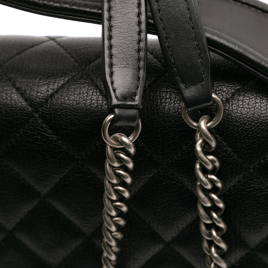 Chanel Matelassé CC University à rabat Moyen Cuir de chèvre