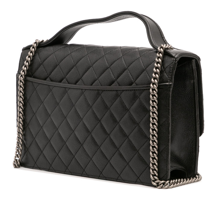 Chanel Matelassé CC University à rabat Moyen Cuir de chèvre