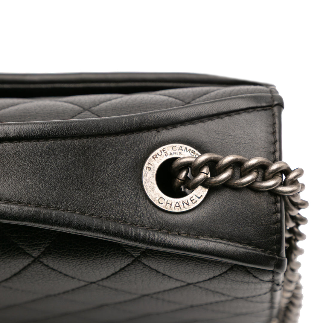 Chanel Matelassé CC University à rabat Moyen Cuir de chèvre