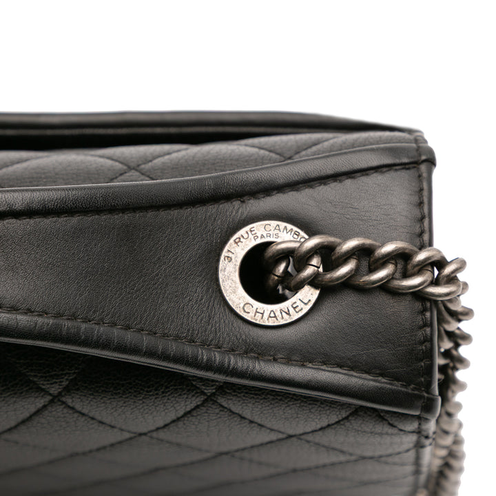 Chanel Matelassé CC University à rabat Moyen Cuir de chèvre