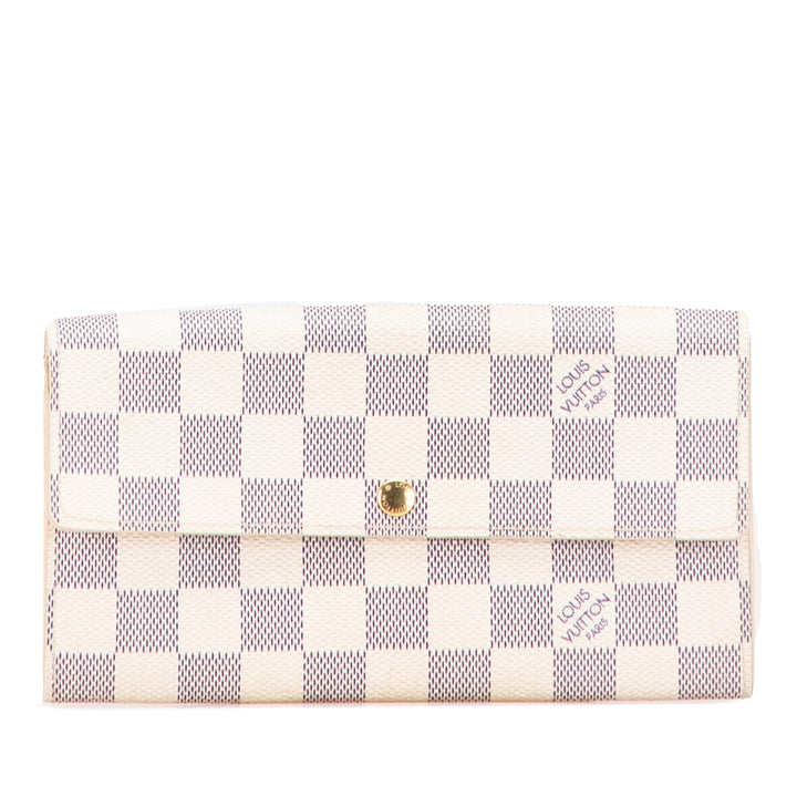 Louis Vuitton Damier Azur Sarah Long Wallet Blanc – GABY PARIS Authentique