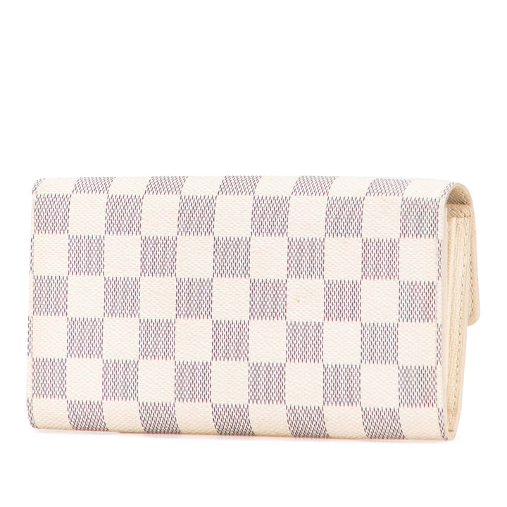 Louis Vuitton Damier Azur Sarah Long Wallet Blanc – GABY PARIS Authentique