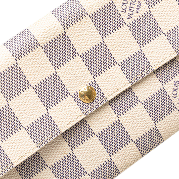 Louis Vuitton Damier Azur Sarah Long Wallet Blanc – GABY PARIS Authentique
