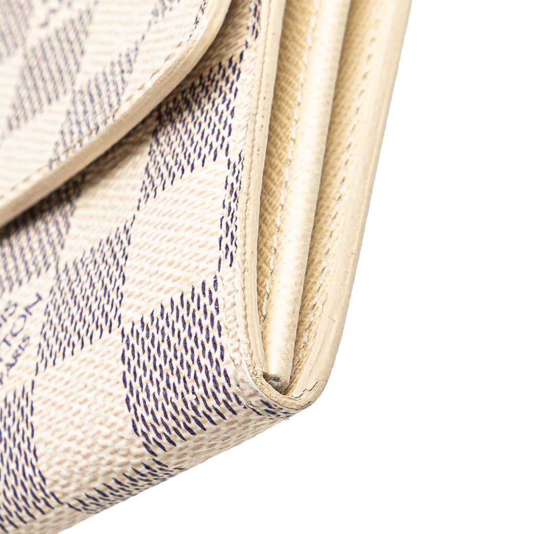 Louis Vuitton Damier Azur Sarah Long Wallet Blanc – GABY PARIS Authentique