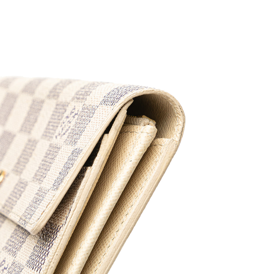 Louis Vuitton Damier Azur Sarah Long Wallet Blanc – GABY PARIS Authentique