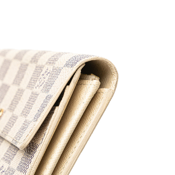 Louis Vuitton Damier Azur Sarah Long Wallet Blanc – GABY PARIS Authentique