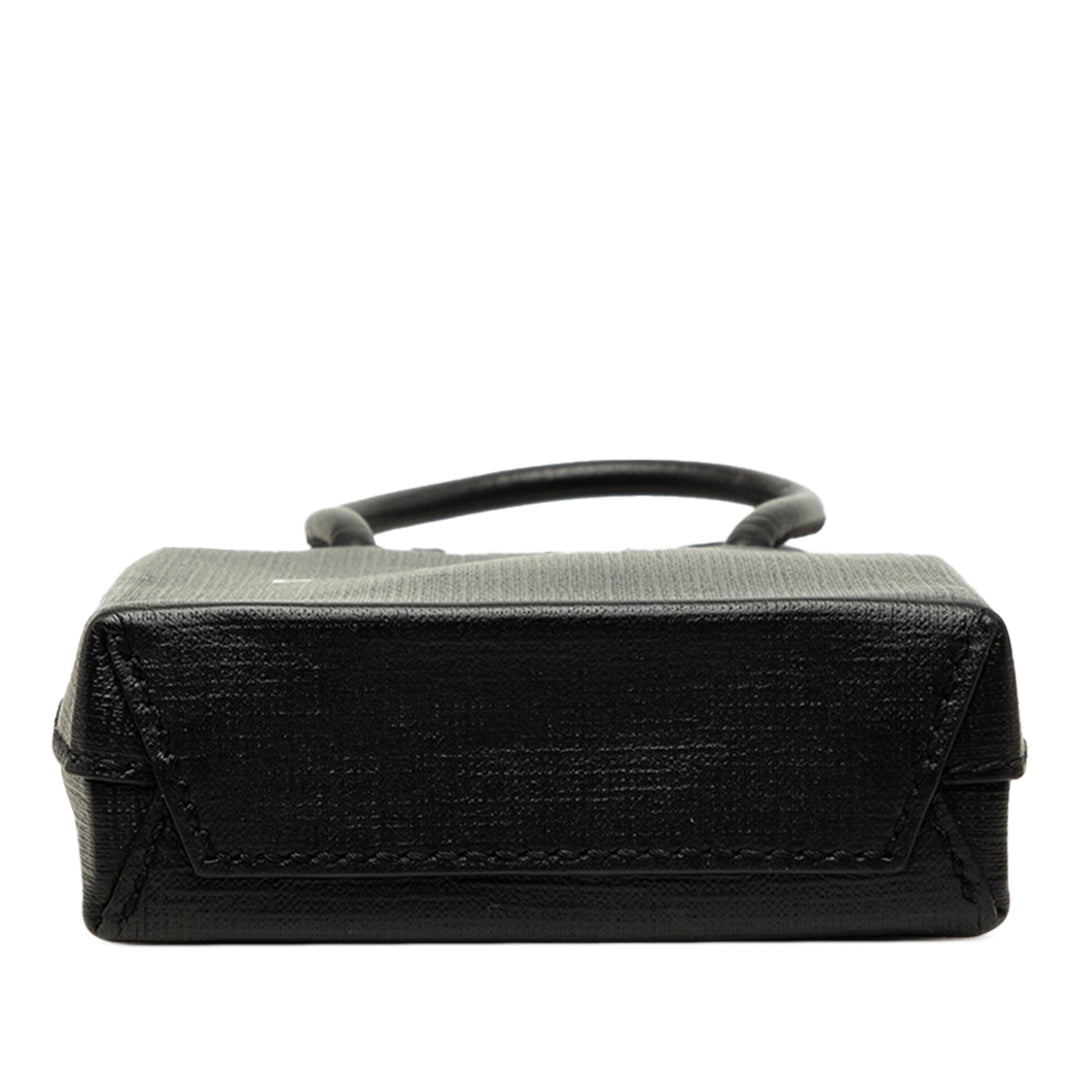 Balenciaga Étui téléphone Logo Cabas Mini Cuir de veau Noir – vue 3 – GABY PARIS