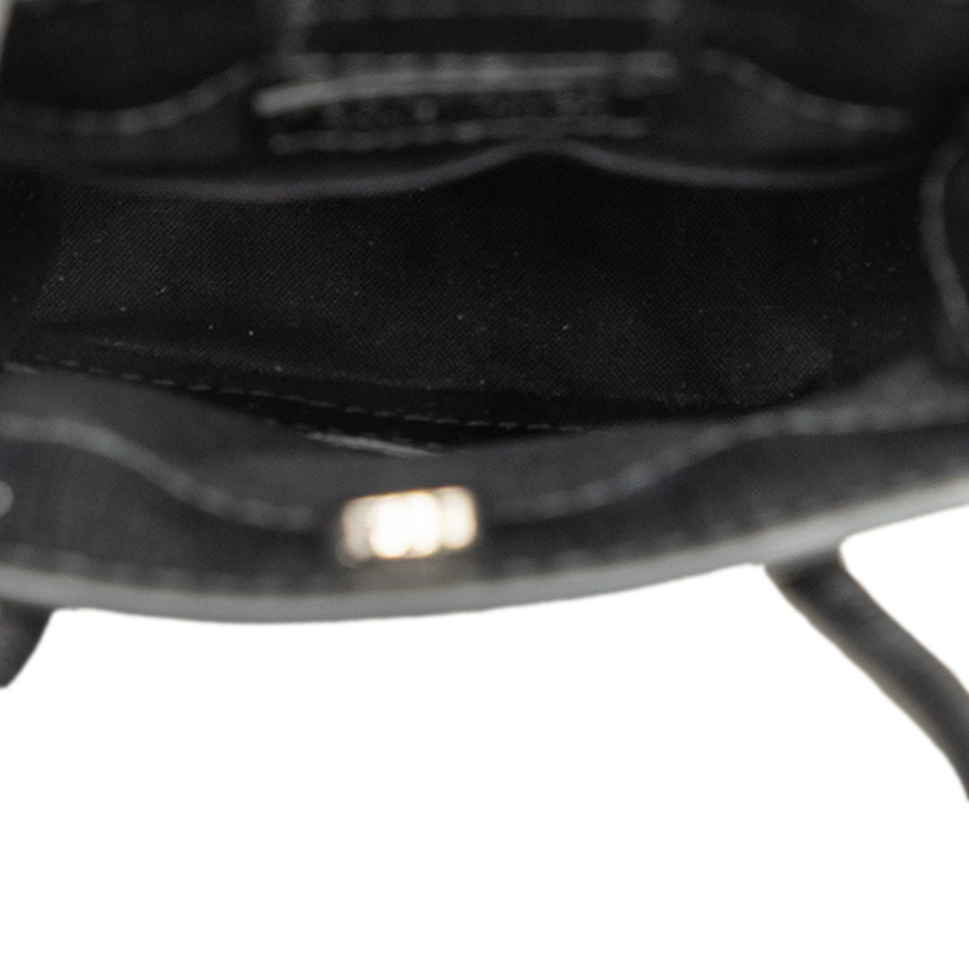 Balenciaga Étui téléphone Logo Cabas Mini Cuir de veau Noir – vue 4 – GABY PARIS