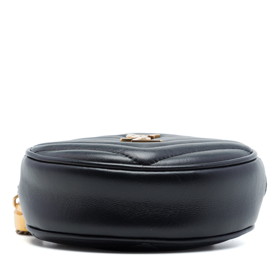 Saint Laurent Baby Chevron Cuir de veau Rond Vinyle Sac ceinture