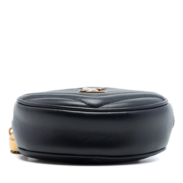 Saint Laurent Baby Chevron Cuir de veau Rond Vinyle Sac ceinture
