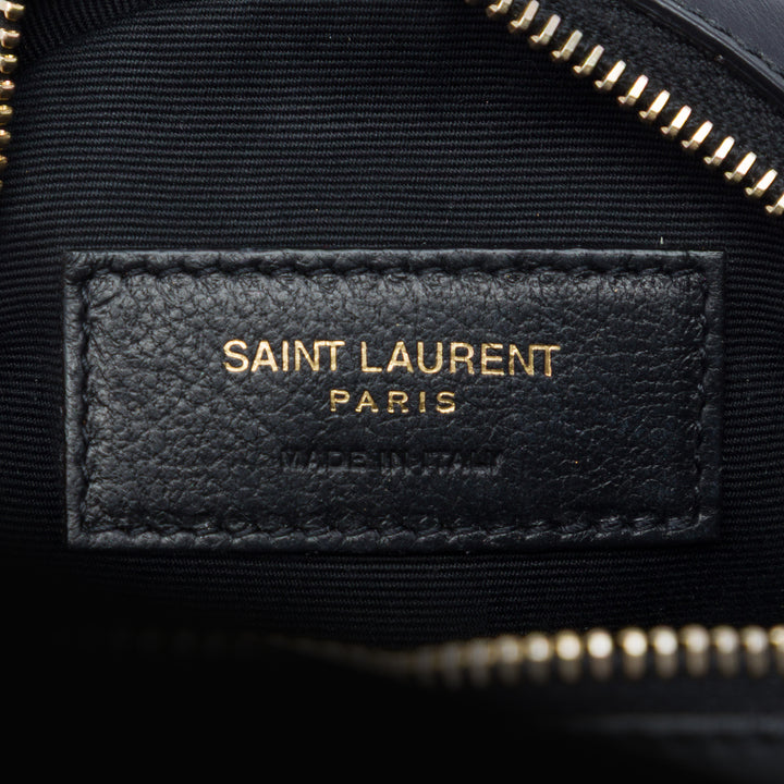 Saint Laurent Baby Chevron Cuir de veau Rond Vinyle Sac ceinture