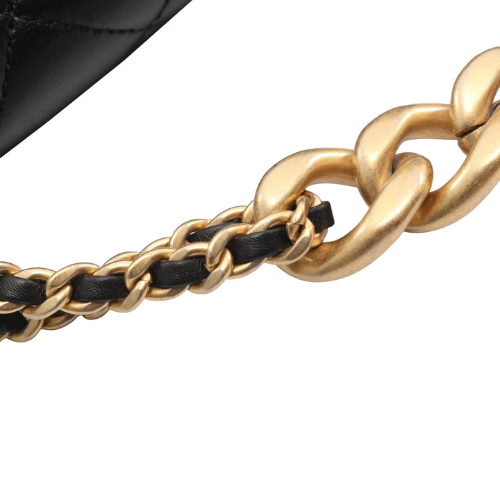 Chanel CC Matelassé Cuir d’agneau Contrast Stitch Simple rabat