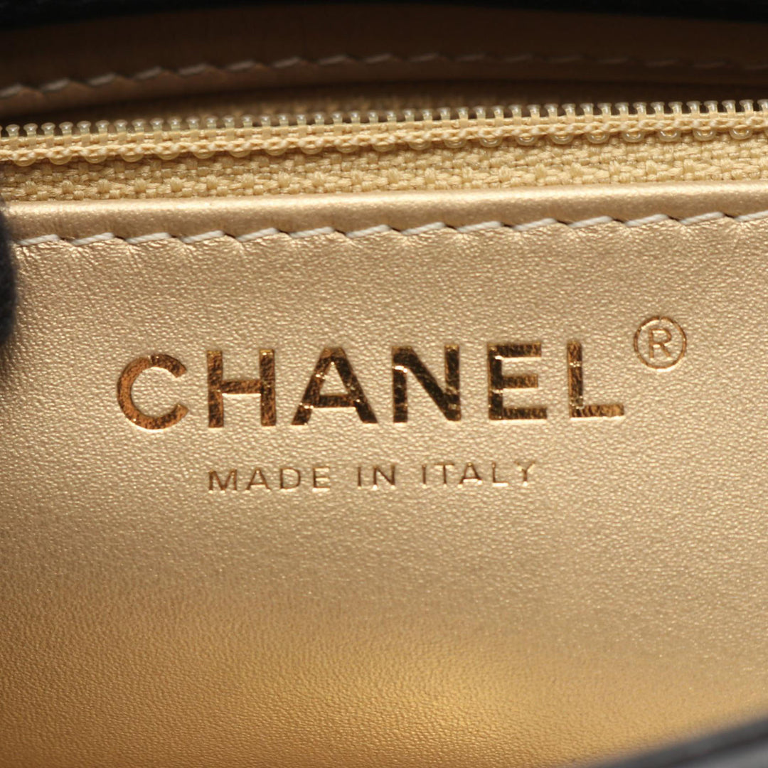 Chanel CC Matelassé Cuir d’agneau Contrast Stitch Simple rabat