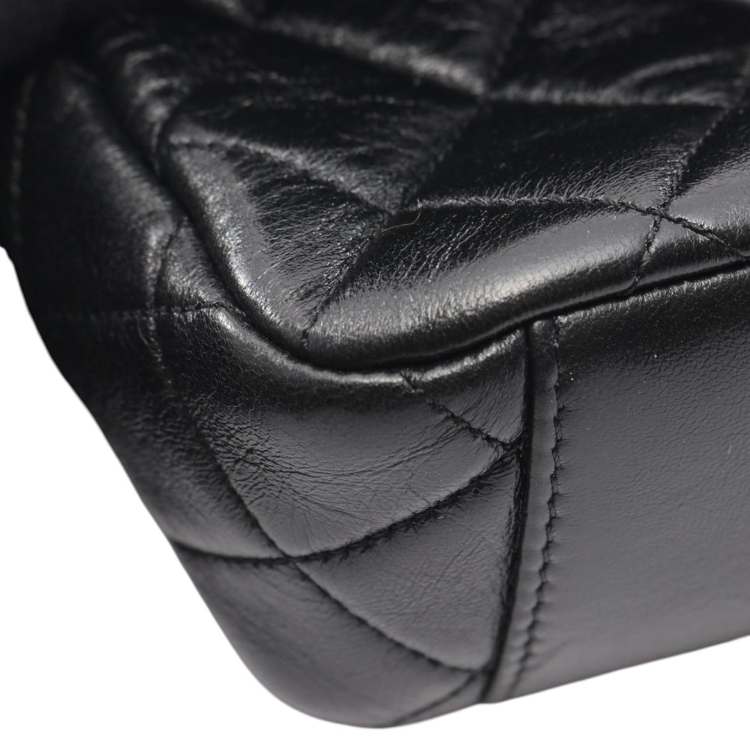Chanel CC Matelassé Cuir d’agneau Contrast Stitch Simple rabat