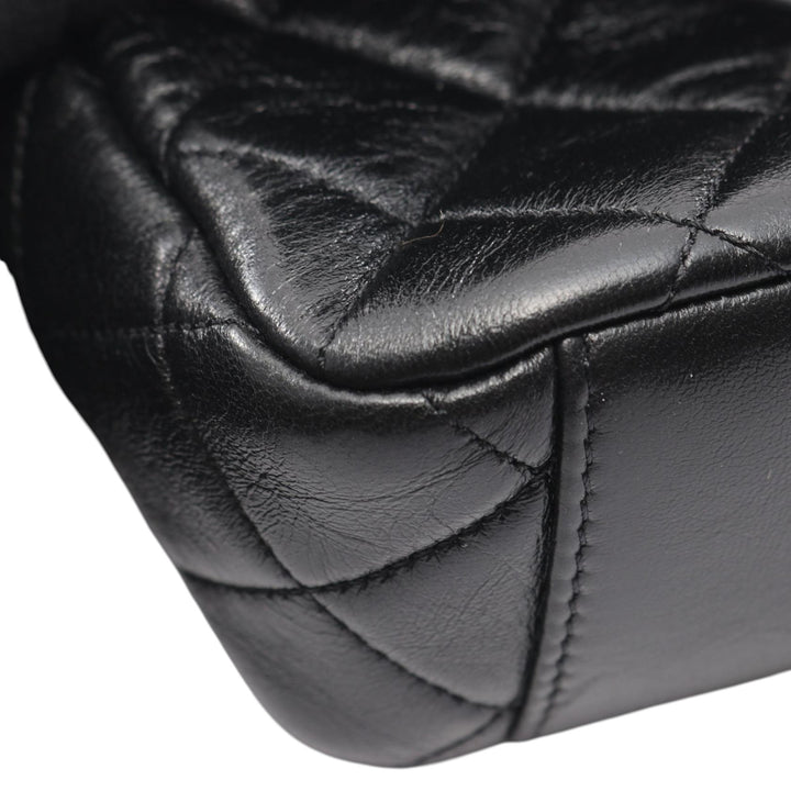 Chanel CC Matelassé Cuir d’agneau Contrast Stitch Simple rabat