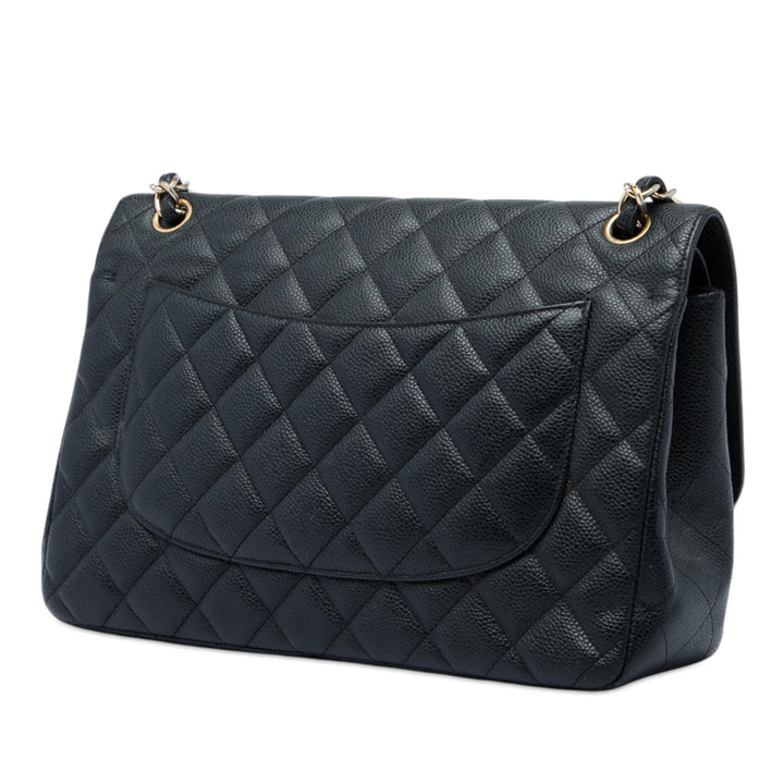 Classic Double rabat Jumbo Cuir caviar Noir