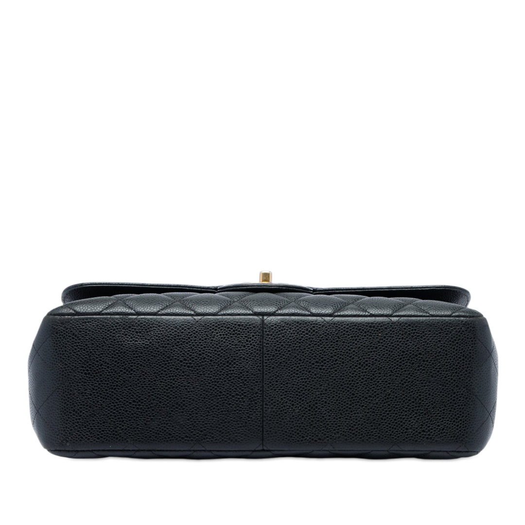 Classic Double rabat Jumbo Cuir caviar Noir