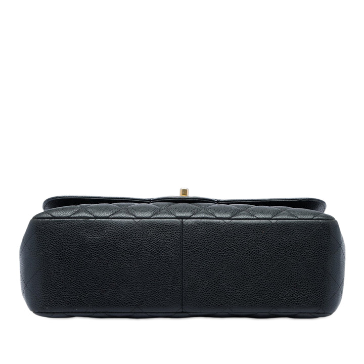 Classic Double rabat Jumbo Cuir caviar Noir