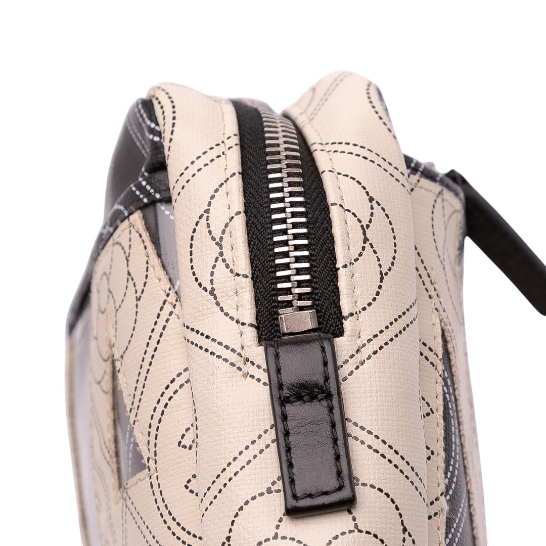 Coated Canvas Camellia Logo Camera Bag Black - Gaby Paris